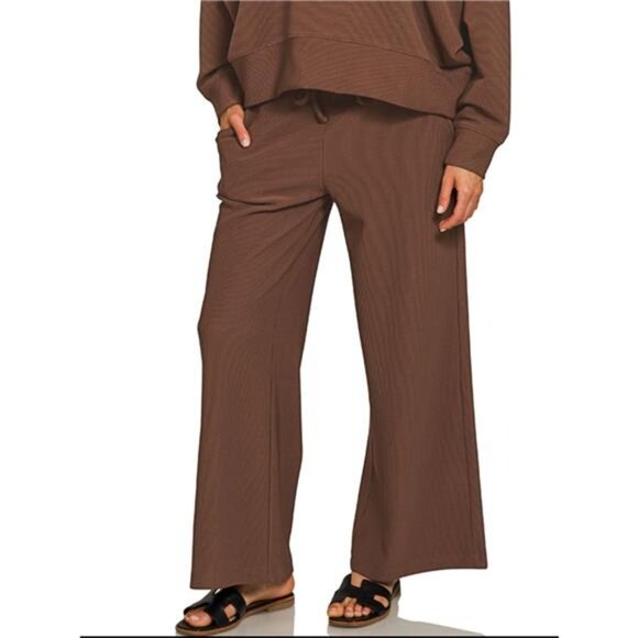 Zenana Ribbed Round Neck Pullover and Drawstring Pants Set - Picture 1 of 2
